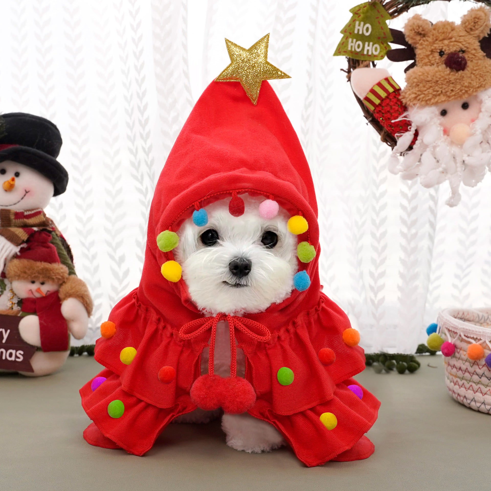 Festive Holiday Pet Cape – Christmas Transformation Costume for Dogs & Cats
