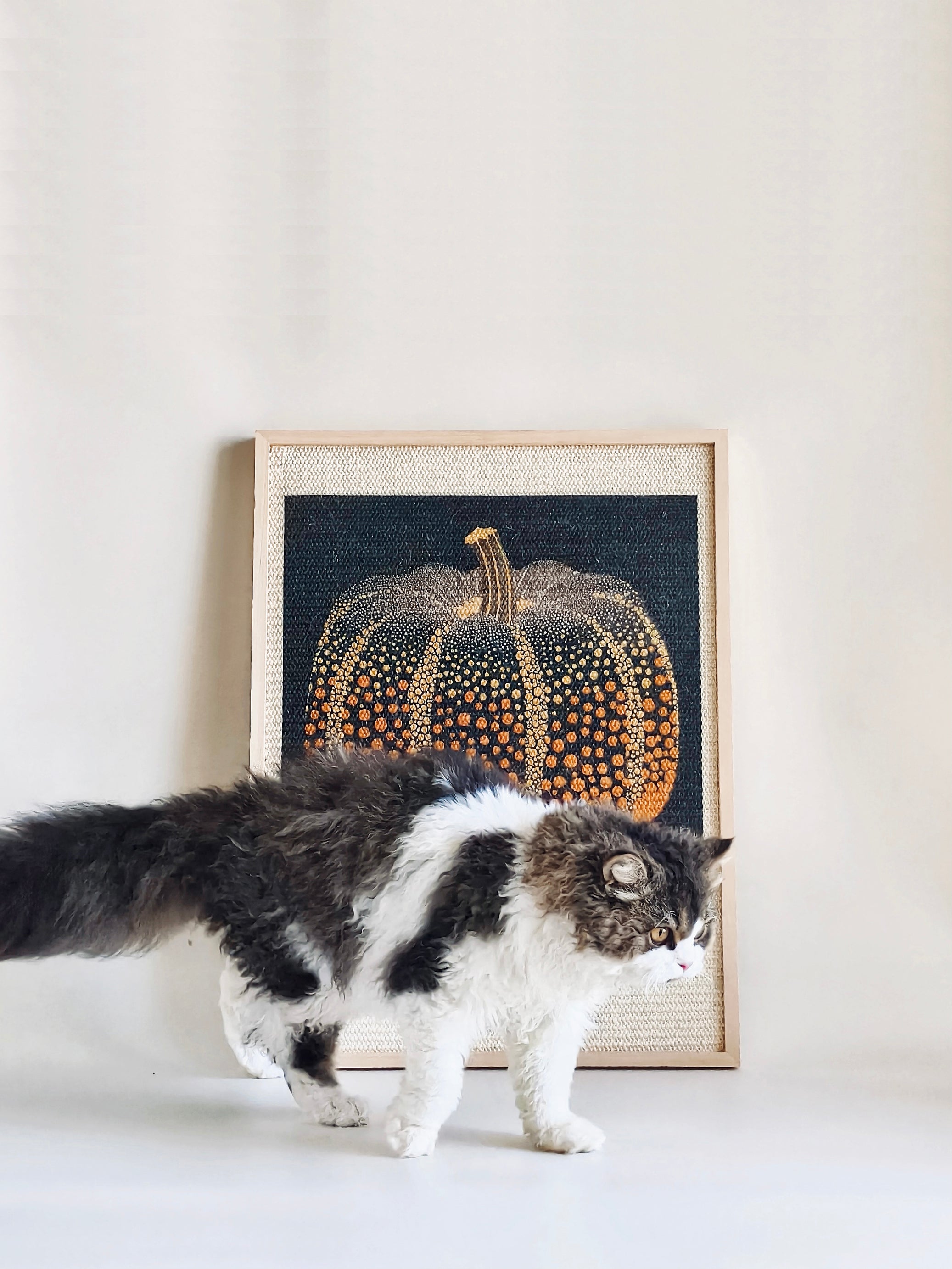 Pumpkin Series Cat Scratcher - Natural Sisal and Solid Wood
