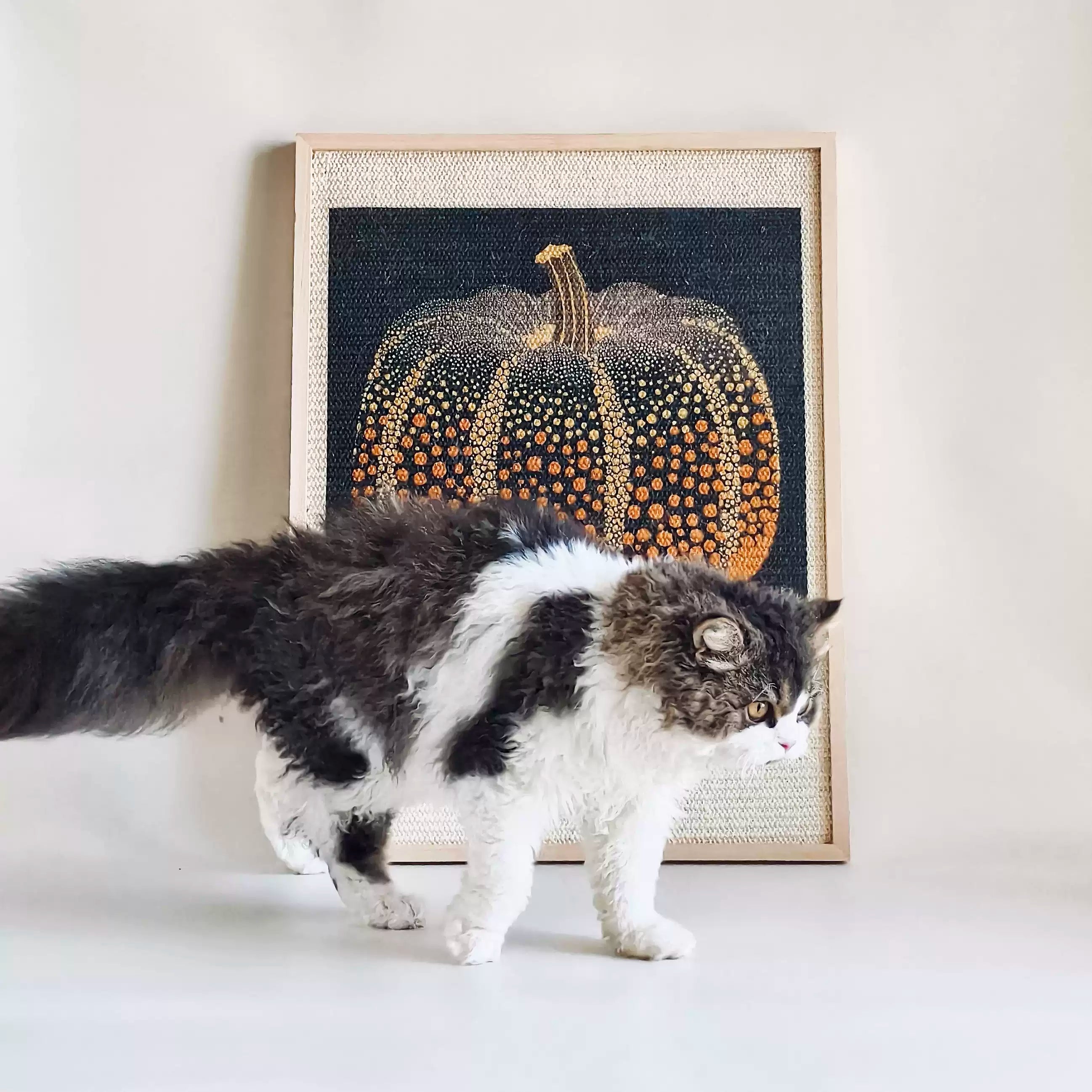 Pumpkin Series Cat Scratcher - Natural Sisal and Solid Wood