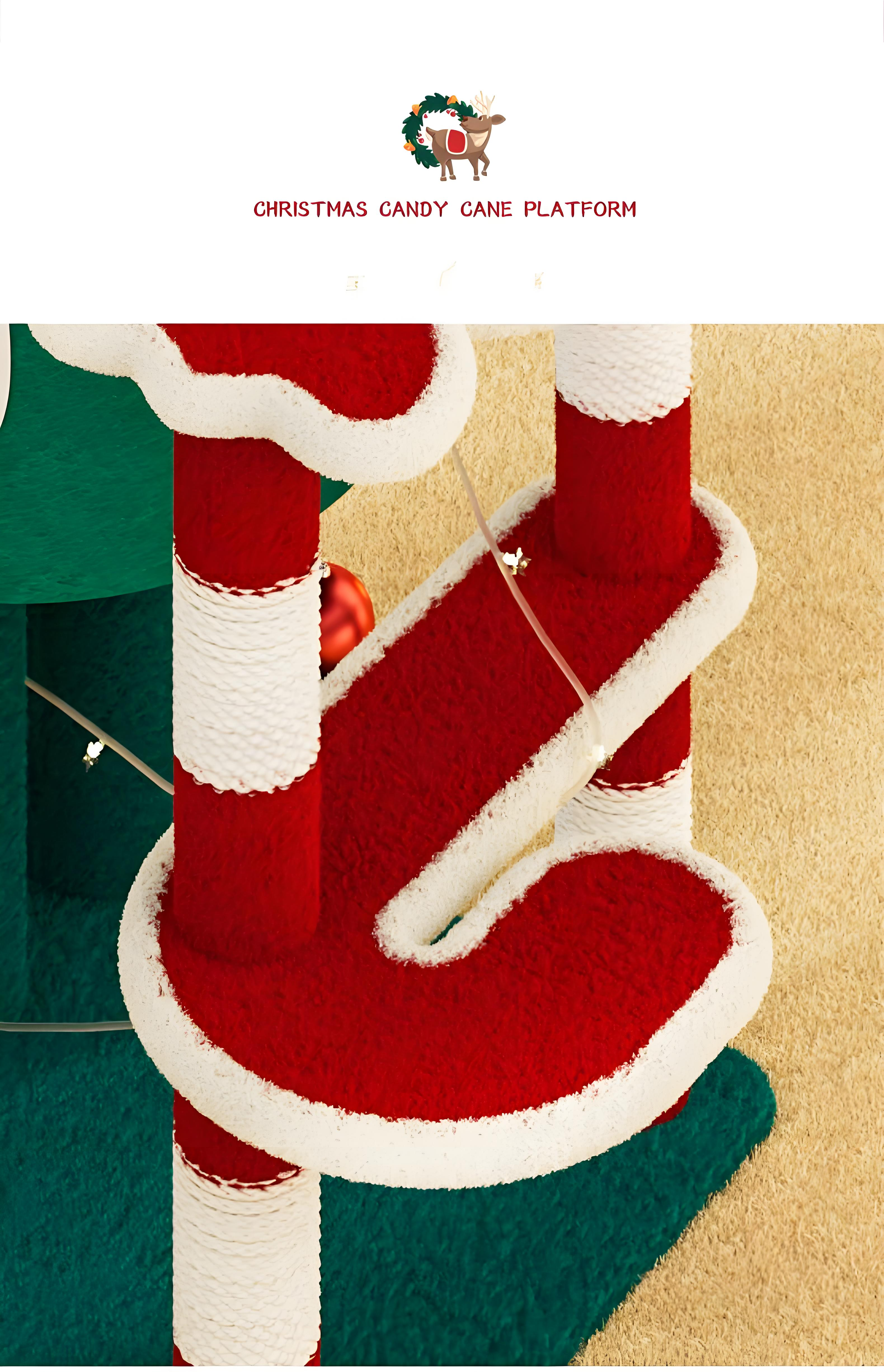 Christmas Tree Cat Tree – Cat Climbing Frame with Cozy Tree Hole Bed & Sisal Rope Toys | All-Season Cat Activity Center