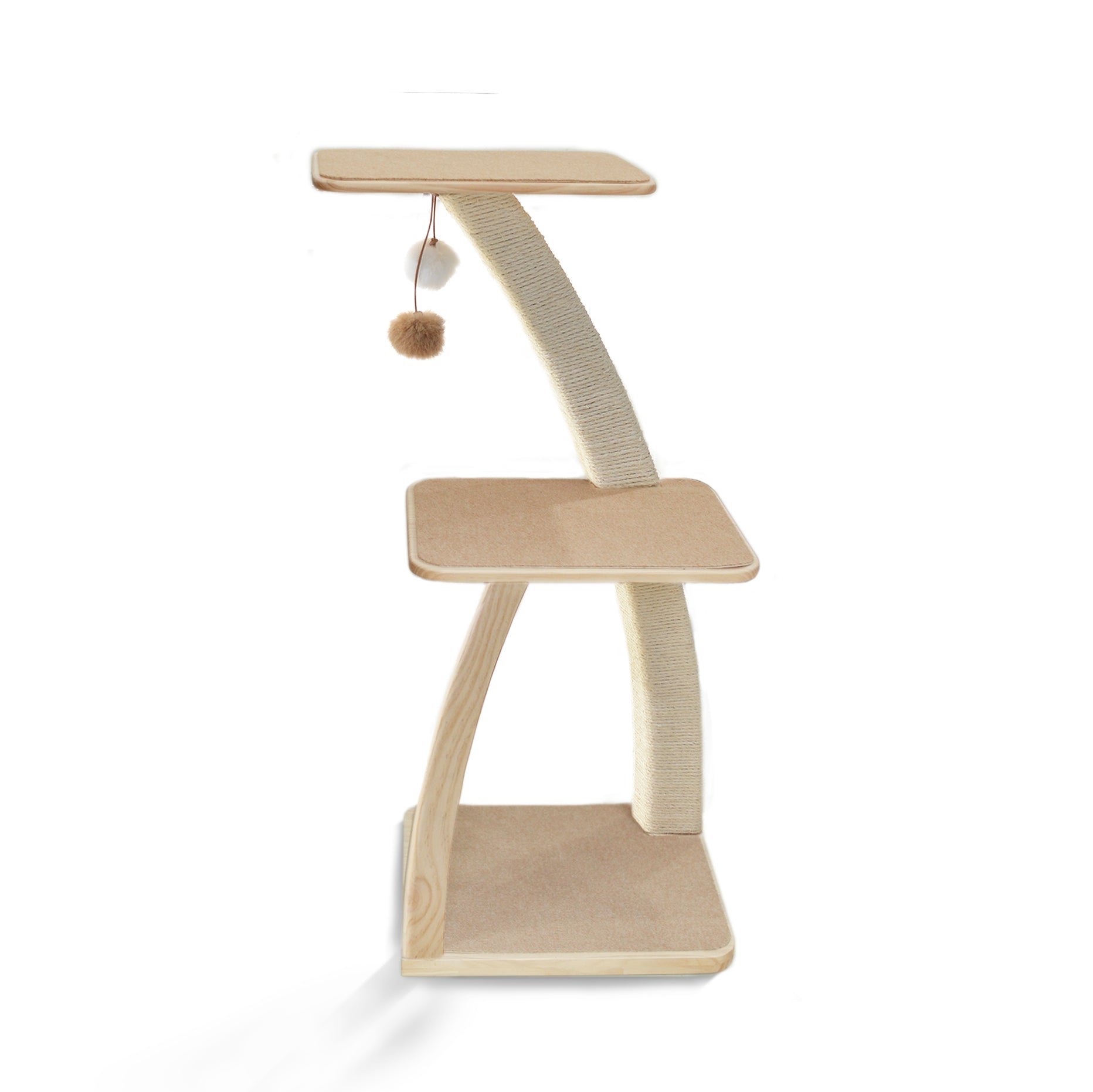 Coconut Tree Cat Climbing Tower | Eco-Friendly Sisal & Solid Wood Cat Tree | Indoor Pet Furniture
