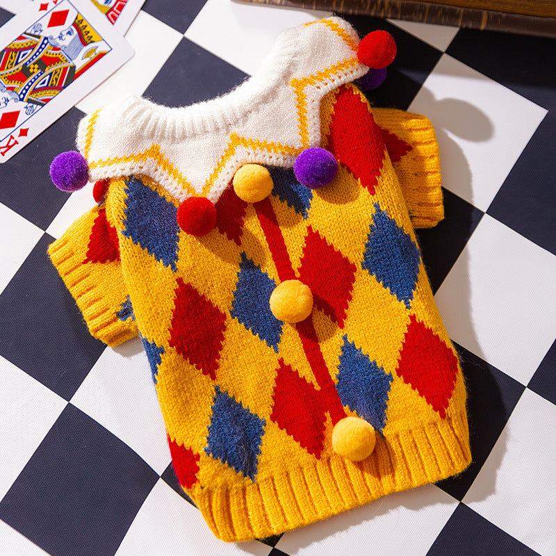 Circus Winter Pet Sweater – Crazy Costume Set for Dogs& Cats