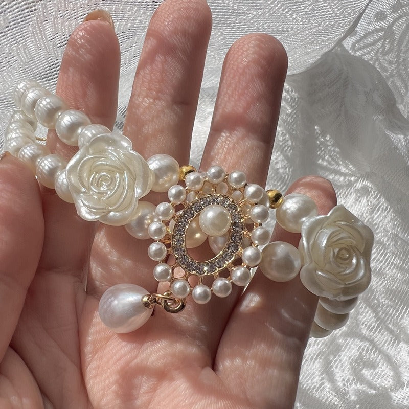 Vintage Pearl & Gemstone Pet Collar – Elegant & Adjustable Necklace for Cats & Dogs