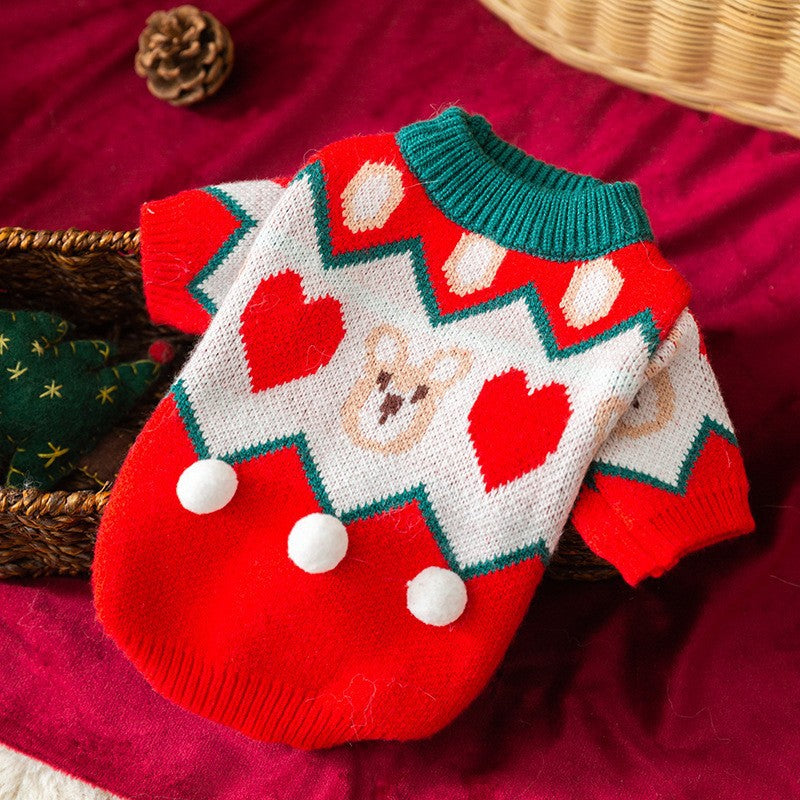 Christmas Pet Sweater – Playful Holiday Costume Set for Dogs & Cats